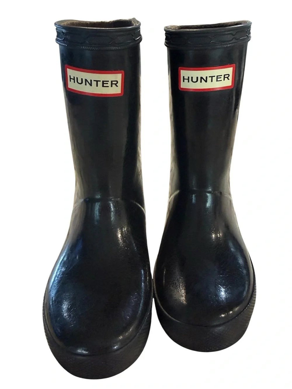 Hunter Kid’s First Classic Rain Boot in Glossy Black. Unisex Size 7